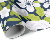 Wit Botanisch Patroon Cadeaupapier (Rol Hoek)