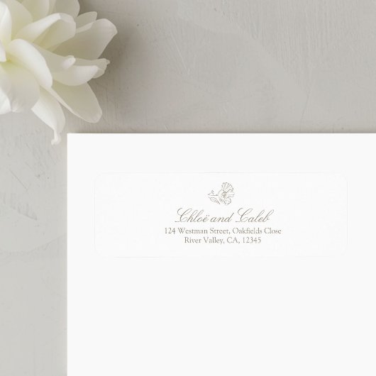 Wit | Botanisch retouradreslabel Etiket