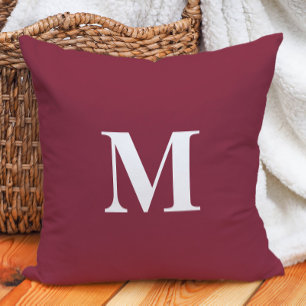 Wit Bourgondië Monogram Initiaal Kussen