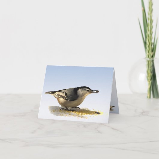Wit-Breasted Nuthatch dank u Bedankkaart (Voorkant)