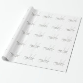 Wit Bruiloft Monogram Wrapping Papier (Uitgerold)