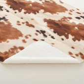 Wit Bruin Koeienhuid Dierenprint Sherpa Deken (3/4)
