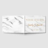 Wit Bruin Marmer Elegant Wedding Keepsake Gastenboek (Volledig)