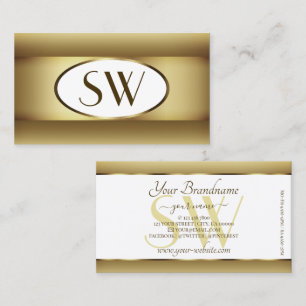 Wit Bruin Ombre Monogram Donker Goud Decor Lijst Visitekaartje