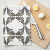 Wit Bruin Rood-Schouder Hawk Keuken Handdoek (Quarter Fold)