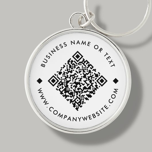 Wit | Business Custom QR Code Sleutelhanger