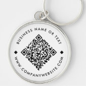 Wit | Business Custom QR Code Sleutelhanger (Voorkant)