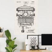 Wit canvas | Typemachinepatent Poster (Thuiskantoor)