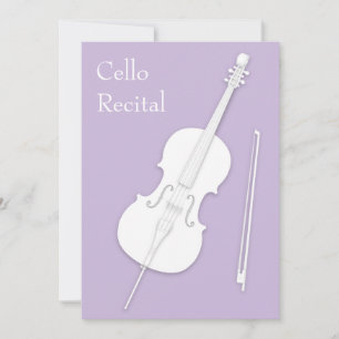 Wit Celloconcert & Boog Muziek Recital Lavendel Kaart