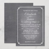 Wit- Chalkboard Wedding Invitations Kaart (Voorkant / Achterkant)