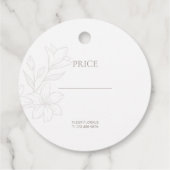 Wit | Chic Minimal Floral Prijs Labels (Achterkant)