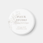 Wit | Chic Minimalist Floral Magneet (Voorkant)