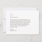 Wit | Chic Modern Flat Wedding Bedankt Card (Achterkant)