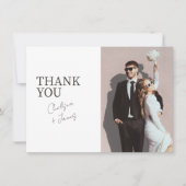 Wit | Chic Modern Flat Wedding Bedankt Card (Voorkant)