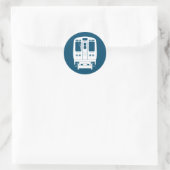 Wit Chicago "L" profiel op blauwe achtergrond Ronde Sticker (Tas)