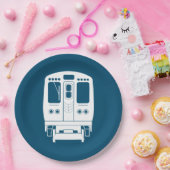 Wit Chicago "L" profiel op gele achtergrond Papieren Bordje (Feest)