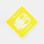 Wit Chicago "L" profiel op gele achtergrond Servet (Hoek)