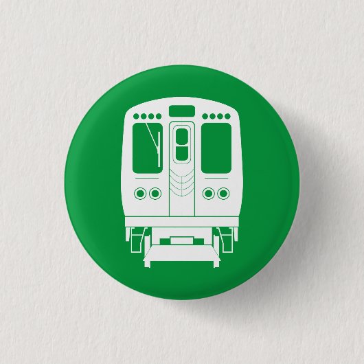 Wit Chicago "L" profiel op groene achtergrond Ronde Button 3,2 Cm (Voorkant)