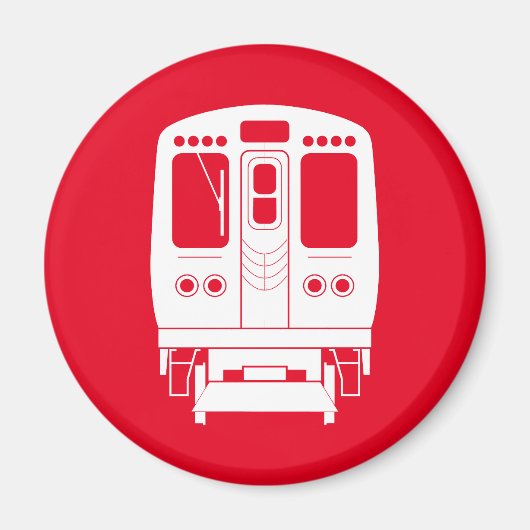 Wit Chicago "L" profiel op rode achtergrond Magneet (Voorkant)