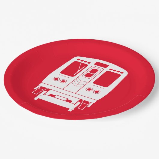 Wit Chicago "L" profiel op rode achtergrond Papieren Bordje (Gekanteld)