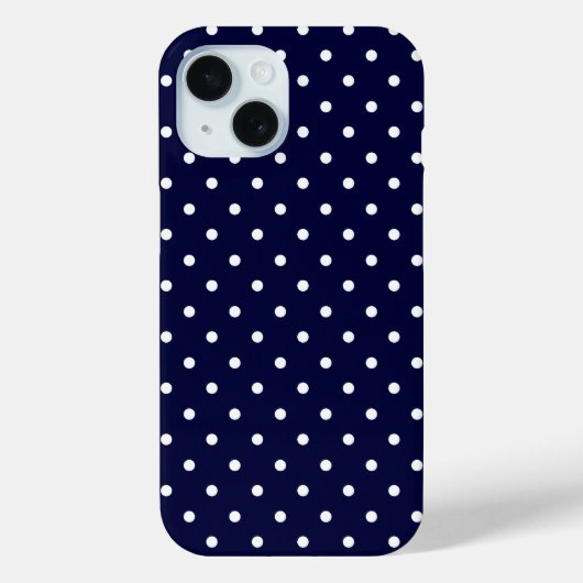 Wit classy polka dotpatroon op marineblauw Case-Mate iPhone case (Achterkant)