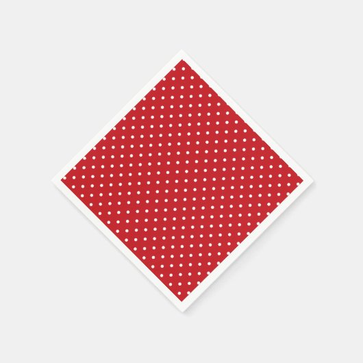 Wit classy polka stippen patroon op feestelijk roo servet (Hoek)