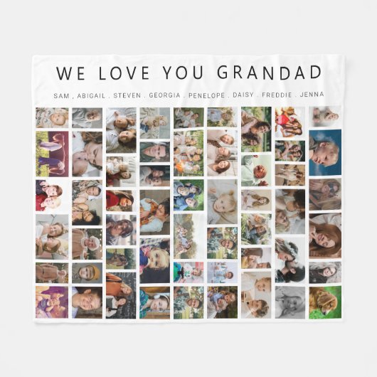Wit Custom 54 Fotocollage Fleece Deken (Voorkant (Horizontaal))