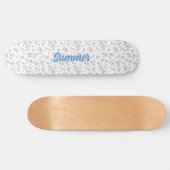 Wit Custom Trendy Wildflower Pattern Skateboard (Horizontaal)