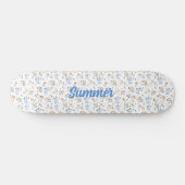Wit Custom Trendy Wildflower Pattern Skateboard (Horizontaal)