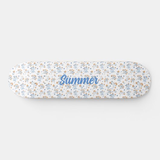 Wit Custom Trendy Wildflower Pattern Skateboard (Horizontaal)