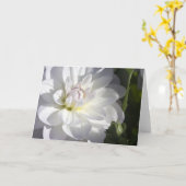 Wit dahliawenskaart kaart (Gele Bloem)