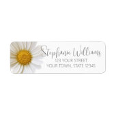 Wit Daisy Bloem Retouradres Label (Voorkant)