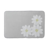 Wit Daisy Flower Trio Zilver Grijs Badmat (Voorkant)