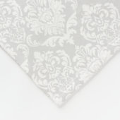 Wit Damask Bloemen Lijst Fleece Deken (Hoek)