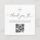 Wit Dank u Logo QR Code Aangepast Kleine Ondernemi Kortingskaartje (Voorkant)