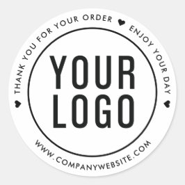 Wit Dank u voor uw bestelling Stickers Logo