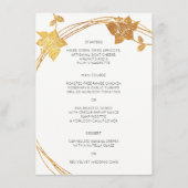 Wit Delicaat Goud Bloemen Bruiloft Event Menu (Achterkant)