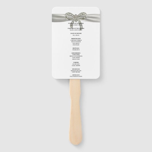 Wit Diamant Bow Trouwprogramma Handwaaier (Achterkant)