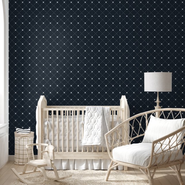 Wit Diamantpatroon Behang (Kinderen)