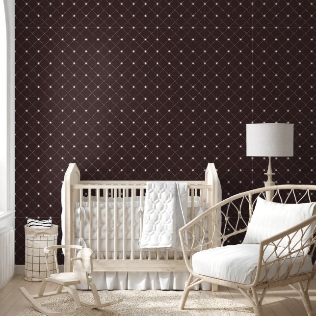 Wit Diamantpatroon Behang (Kinderen)