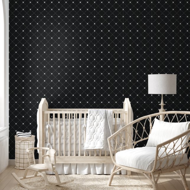 Wit Diamantpatroon Behang (Kinderen)