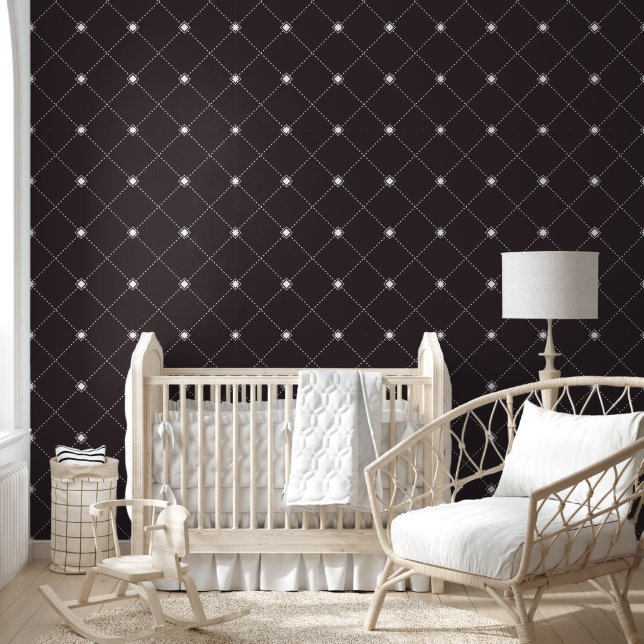 Wit Diamantpatroon Behang (Kinderen)