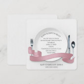 Wit dinerbord voor jubileumfeest kaart (Voorkant / Achterkant)