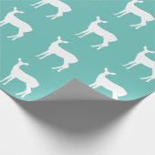 Wit Doe een hert op Aqua Blue Wrapping Paper Cadeaupapier (Hoek)