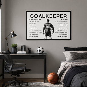 Wit doelman voetbal motivatie muurkunst poster