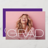 Wit Donker Overlay Portret Moderne Foto Aankondiging (Voorkant / Achterkant)