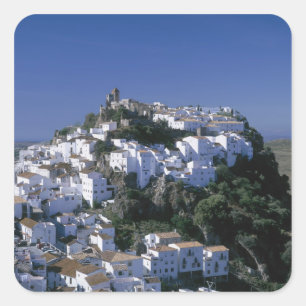 Wit dorp van Casares, Andalusië, Spanje Vierkante Sticker