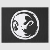 Wit Dragon zwart tissuepapier groot (Voorkant)