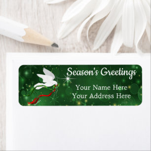 Wit-driftkerstlabel Etiket