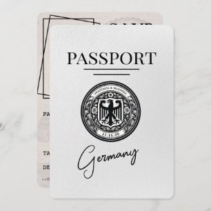 Wit Duitsland paspoort Bewaar de datum Save The Date